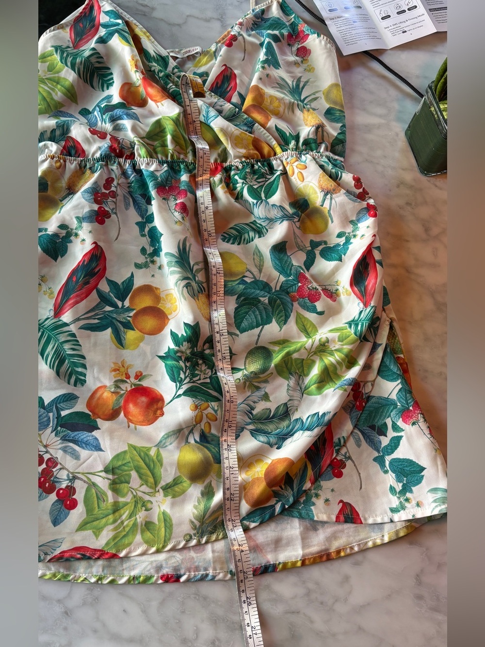 Coquelicot Tropical Fruit Print Dress – Summer Sundress – Size S - Picture 8 of 9